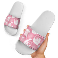 Pink Aloha Hawaii Slide Sandals Monstera Hibiscus Plumeria Seamless Vibes - Polynesian Pride
