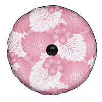 Pink Aloha Hawaii Spare Tire Cover Monstera Hibiscus Plumeria Seamless Vibes - Polynesian Pride