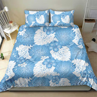 Blue Aloha Hawaii Bedding Set Monstera Hibiscus Plumeria Seamless Vibes - Polynesian Pride