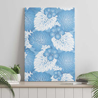 Blue Aloha Hawaii Canvas Wall Art Monstera Hibiscus Plumeria Seamless Vibes LT14 - Polynesian Pride