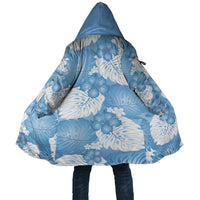 Blue Aloha Hawaii Cloak Monstera Hibiscus Plumeria Seamless Vibes LT14 Unisex Blue - Polynesian Pride