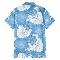 Blue Aloha Hawaii Family Matching Summer Maxi Dress and Hawaiian Shirt Monstera Hibiscus Plumeria Seamless Vibes - Polynesian Pride