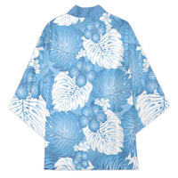 Blue Aloha Hawaii Kimono Monstera Hibiscus Plumeria Seamless Vibes - Polynesian Pride