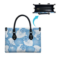 Blue Aloha Hawaii Leather Bag Monstera Hibiscus Plumeria Seamless Vibes - Polynesian Pride
