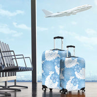 Blue Aloha Hawaii Luggage Cover Monstera Hibiscus Plumeria Seamless Vibes LT14 - Polynesian Pride
