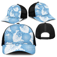 Blue Aloha Hawaii Mesh Trucker Cap Monstera Hibiscus Plumeria Seamless Vibes LT14 - Polynesian Pride