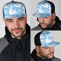 Blue Aloha Hawaii Mesh Trucker Cap Monstera Hibiscus Plumeria Seamless Vibes LT14 - Polynesian Pride