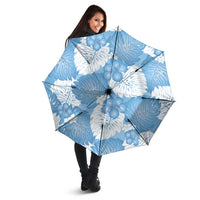 Blue Aloha Hawaii Umbrella Monstera Hibiscus Plumeria Seamless Vibes - Polynesian Pride