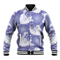 Purple Aloha Hawaii Baseball Jacket Monstera Hibiscus Plumeria Seamless Vibes LT14 Unisex Purple - Polynesian Pride