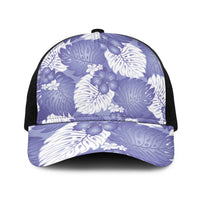 Purple Aloha Hawaii Baseball Net Cap Monstera Hibiscus Plumeria Seamless Vibes LT14 One Size Black Purple - Polynesian Pride