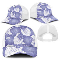Purple Aloha Hawaii Baseball Net Cap Monstera Hibiscus Plumeria Seamless Vibes LT14 - Polynesian Pride