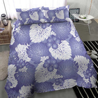 Purple Aloha Hawaii Bedding Set Monstera Hibiscus Plumeria Seamless Vibes - Polynesian Pride