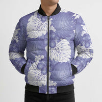 Purple Aloha Hawaii Bomber Puffer Jacket Monstera Hibiscus Plumeria Seamless Vibes LT14 - Polynesian Pride