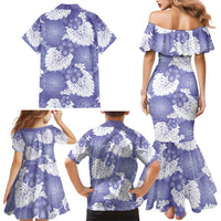 Purple Aloha Hawaii Family Matching Mermaid Dress and Hawaiian Shirt Monstera Hibiscus Plumeria Seamless Vibes - Polynesian Pride