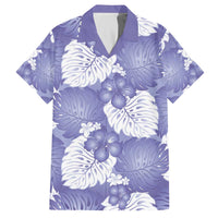 Purple Aloha Hawaii Family Matching Off The Shoulder Long Sleeve Dress and Hawaiian Shirt Monstera Hibiscus Plumeria Seamless Vibes - Polynesian Pride
