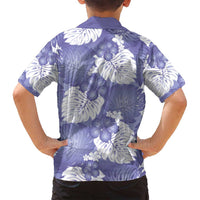 Purple Aloha Hawaii Family Matching Off Shoulder Short Dress and Hawaiian Shirt Monstera Hibiscus Plumeria Seamless Vibes - Polynesian Pride