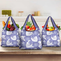 Purple Aloha Hawaii Grocery Bag Monstera Hibiscus Plumeria Seamless Vibes - Polynesian Pride