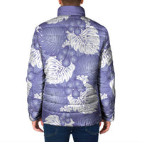 Purple Aloha Hawaii Padded Jacket Monstera Hibiscus Plumeria Seamless Vibes LT14 - Polynesian Pride