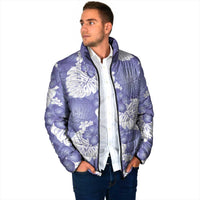 Purple Aloha Hawaii Padded Jacket Monstera Hibiscus Plumeria Seamless Vibes LT14 - Polynesian Pride