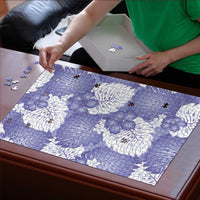 Purple Aloha Hawaii Puzzle Monstera Hibiscus Plumeria Seamless Vibes LT14 - Polynesian Pride