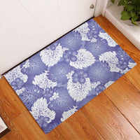 Purple Aloha Hawaii Rubber Doormat Monstera Hibiscus Plumeria Seamless Vibes LT14 - Polynesian Pride