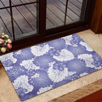 Purple Aloha Hawaii Rubber Doormat Monstera Hibiscus Plumeria Seamless Vibes LT14 - Polynesian Pride