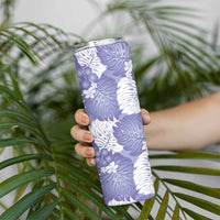 Purple Aloha Hawaii Skinny Tumbler Monstera Hibiscus Plumeria Seamless Vibes - Polynesian Pride