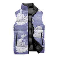 Purple Aloha Hawaii Sleeveless Puffer Jacket Monstera Hibiscus Plumeria Seamless Vibes LT14 - Polynesian Pride