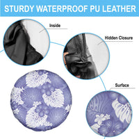 Purple Aloha Hawaii Spare Tire Cover Monstera Hibiscus Plumeria Seamless Vibes - Polynesian Pride