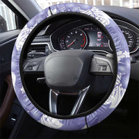 Purple Aloha Hawaii Steering Wheel Cover Monstera Hibiscus Plumeria Seamless Vibes - Polynesian Pride