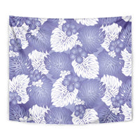 Purple Aloha Hawaii Tapestry Monstera Hibiscus Plumeria Seamless Vibes - Polynesian Pride