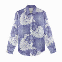 Purple Aloha Hawaii Women Casual Shirt Monstera Hibiscus Plumeria Seamless Vibes - Polynesian Pride
