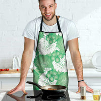 Green Aloha Hawaii Apron Monstera Hibiscus Plumeria Seamless Vibes LT14 - Polynesian Pride