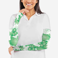 Green Aloha Hawaii Arm Sleeves Monstera Hibiscus Plumeria Seamless Vibes - Polynesian Pride