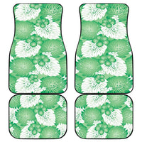 Green Aloha Hawaii Car Mats Monstera Hibiscus Plumeria Seamless Vibes - Polynesian Pride