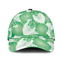Green Aloha Hawaii Classic Cap Monstera Hibiscus Plumeria Seamless Vibes LT14 Universal Fit Green - Polynesian Pride