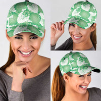 Green Aloha Hawaii Classic Cap Monstera Hibiscus Plumeria Seamless Vibes LT14 - Polynesian Pride