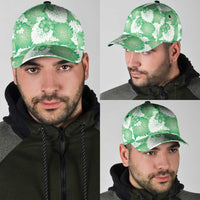 Green Aloha Hawaii Classic Cap Monstera Hibiscus Plumeria Seamless Vibes LT14 - Polynesian Pride