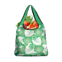 Green Aloha Hawaii Grocery Bag Monstera Hibiscus Plumeria Seamless Vibes - Polynesian Pride