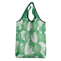 Green Aloha Hawaii Grocery Bag Monstera Hibiscus Plumeria Seamless Vibes - Polynesian Pride