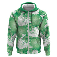Green Aloha Hawaii Hoodie Monstera Hibiscus Plumeria Seamless Vibes - Polynesian Pride