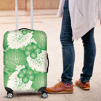 Green Aloha Hawaii Luggage Cover Monstera Hibiscus Plumeria Seamless Vibes LT14 Green - Polynesian Pride