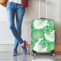 Green Aloha Hawaii Luggage Cover Monstera Hibiscus Plumeria Seamless Vibes LT14 - Polynesian Pride