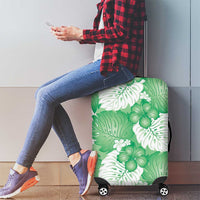 Green Aloha Hawaii Luggage Cover Monstera Hibiscus Plumeria Seamless Vibes LT14 - Polynesian Pride