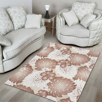 Mocha Mousse Aloha Hawaii Area Rug Monstera Hibiscus Plumeria Seamless Vibes - Polynesian Pride