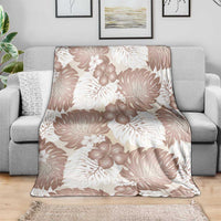 Mocha Mousse Aloha Hawaii Blanket Monstera Hibiscus Plumeria Seamless Vibes - Polynesian Pride