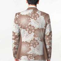 Mocha Mousse Aloha Hawaii Blazer Monstera Hibiscus Plumeria Seamless Vibes - Polynesian Pride