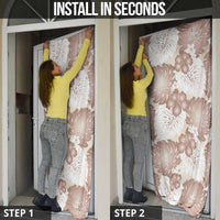 Mocha Mousse Aloha Hawaii Door Cover Monstera Hibiscus Plumeria Seamless Vibes - Polynesian Pride