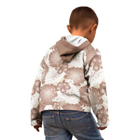 Mocha Mousse Aloha Hawaii Kid Hoodie Monstera Hibiscus Plumeria Seamless Vibes - Polynesian Pride