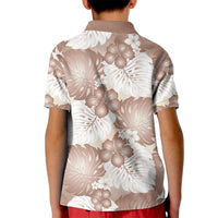 Mocha Mousse Aloha Hawaii Kid Polo Shirt Monstera Hibiscus Plumeria Seamless Vibes LT14 - Polynesian Pride